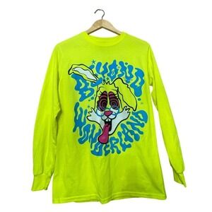 Insomniac Beyond Wonderland Neon Yellow Long Sleeve Graphic Tee Shirt Small